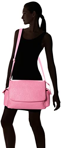 Vegan Leather Travel Mom Messenger Bag for a Women/Girls/Baby Girls, Multiple Compartments, diaper bag bookbags- Pretty Girl Pink