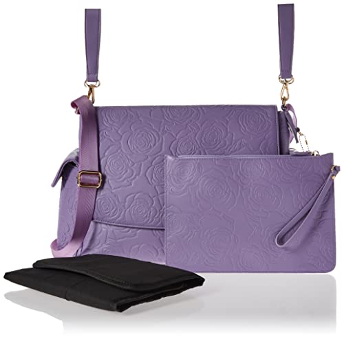 Vegan Leather Travel Bag Women & Girls, Multiple Compartments, diaper bag Lavender Purple